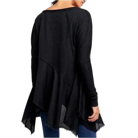 Free People We the Free Coming in Hot Black V-neck Long Sleeve Boho Tunic S - Picture 7 of 12